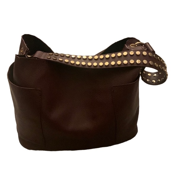 Steve Madden Handbags - STEVE MADDEN • Burgundy Gold Studded Purse